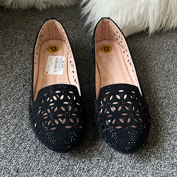 NWT Black Flats Sz 8 - Picture 2 of 7
